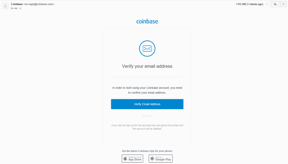 التأكد من الايميل Coinbase